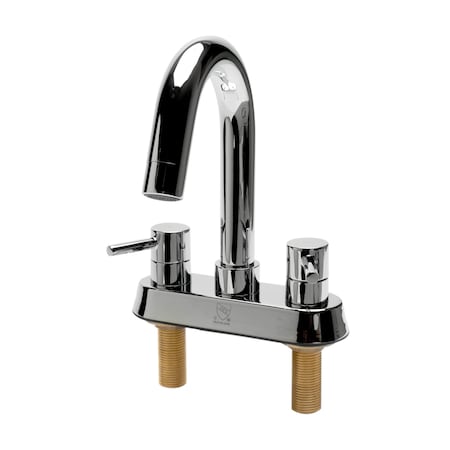 Polished Chrome Two-Handle 4'' Centerset Bathroom Faucet